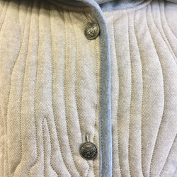 銷售價格★時尚的ting縫❤️汗水袖子帕克縫布魯松外套米色x灰色（M號） 第4張的照片