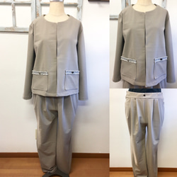 正式西裝上下套裝❤️無色夾克＆褶皺褲2點套裝（尺碼免費M~L） 第1張的照片