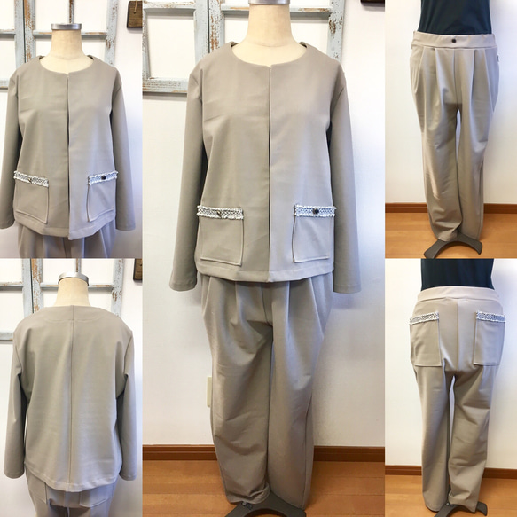 正式西裝上下套裝❤️無色夾克＆褶皺褲2點套裝（尺碼免費M~L） 第9張的照片