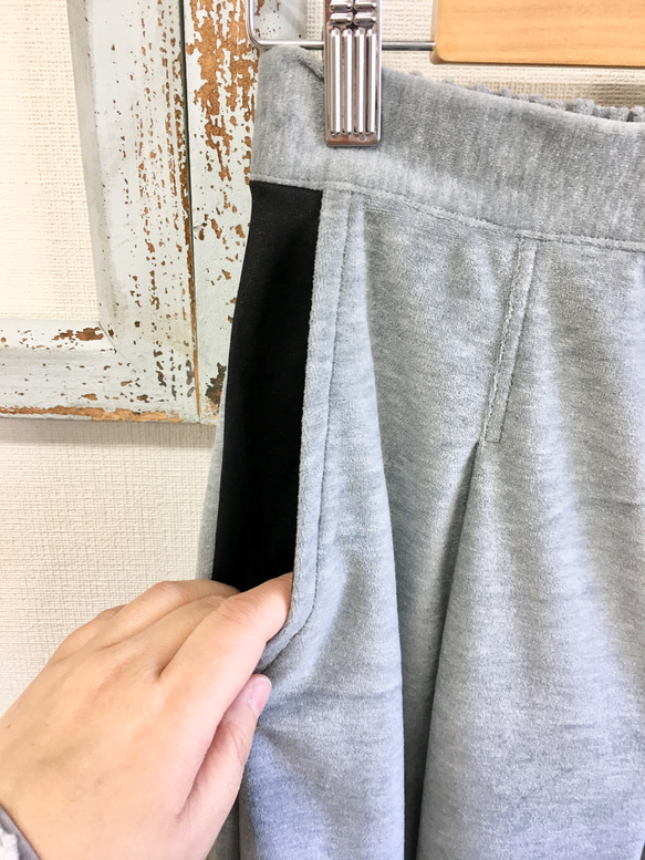 促銷價★柔軟絲絨❤️七分長款運動褲，絲絨材質灰色（M碼） 第5張的照片