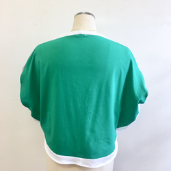促銷價★生動綠色❤️雙色圓形上衣綠色（尺碼免費M~L） 第6張的照片