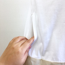 銷售價格★裝束禮服❤️T恤和百褶裙式連衣裙白色米色（免費L〜LL） 第7張的照片