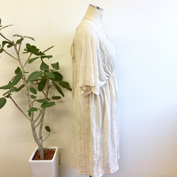 促銷價★成人針織連衣裙❤️皺紋V領杜爾曼袖連衣裙（無尺寸L-LL） 第7張的照片