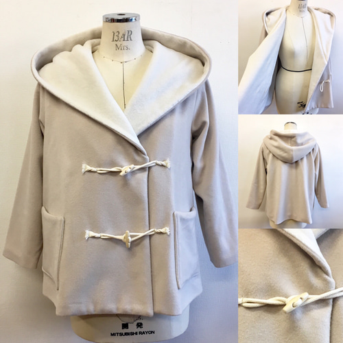 セール価格☆ふわふわあったか❤️大きめフードのウールダッフルコート