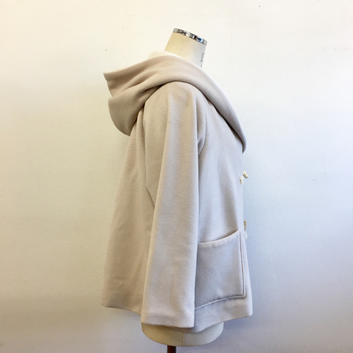 セール価格☆ふわふわあったか❤️大きめフードのウールダッフルコート