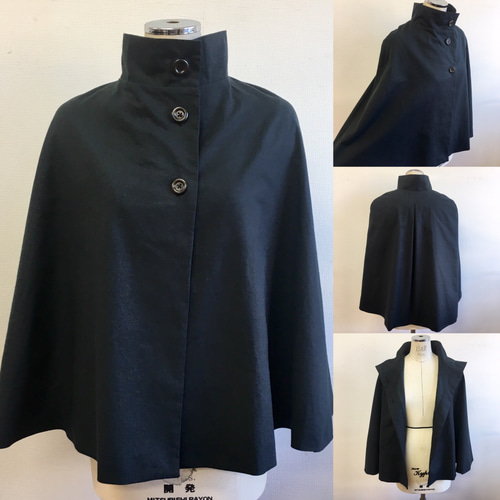 美品 ケープジャケット ケープ マント シャギー 黒ラメ 千鳥裏地 フリーサイズ 美品 ケープジャケット ケープ マント シャギー 黒ラメ 千鳥裏地