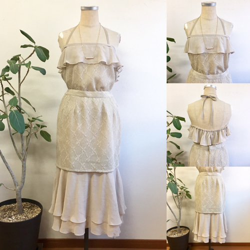 ピースTシャツレーススカートリメイクワンピース リメイク ピースTシャツレーススカートリメイクワンピース | Nyaoko