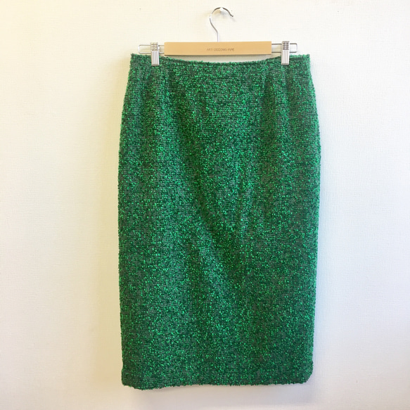 銷售價格★鮮綠色❤️復古花呢緊身裙綠色（帶襯裡的免費L） 第1張的照片