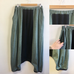 銷售價格★1點❤️肋骨材料長的藏青色褲子綠色黑色灰色（無大小L〜LL） 第2張的照片