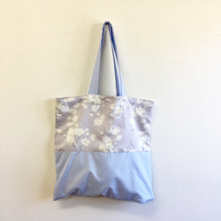 促銷價 ★ 獨一無二❗️ 可愛環保袋❤️ 花卉圖案切換布托特包 中號（紫色） 第1張的照片