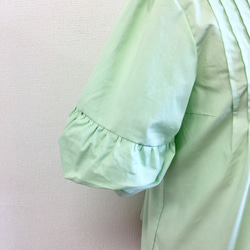 Sale price ❤️ V 領細褶上衣，氣球袖 檸檬綠（無尺碼 M） 第5張的照片