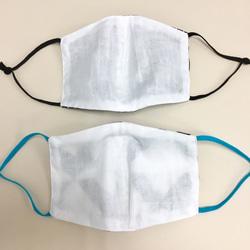 夏季口罩★2件套❤️出色的透氣性紗布材料含導線的三維口罩（成人尺寸）三角形圖案，黑色條紋 第4張的照片