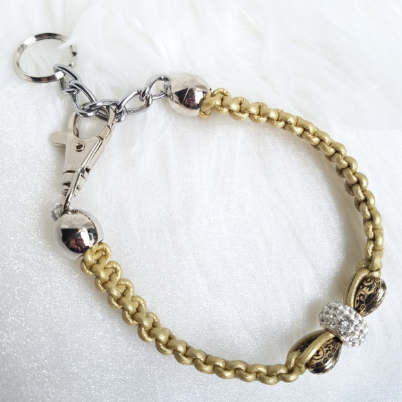 ハート型のリボン♪本革紐編み【首輪orチョーカー】[お好きな色の革編み]クロムハートリボン　クラシカルレトロ 3枚目の画像