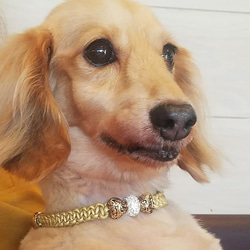 ハート型のリボン♪本革紐編み【首輪orチョーカー】[お好きな色の革編み]クロムハートリボン　クラシカルレトロ 4枚目の画像