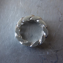 Jumbo Silver Chain Ring "square" 2枚目の画像