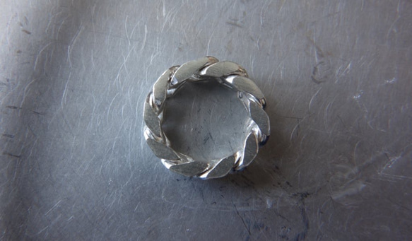 Jumbo Silver Chain Ring "square" 2枚目の画像