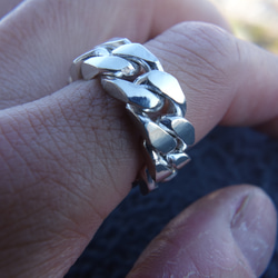 Jumbo Silver Chain Ring "square" 3枚目の画像