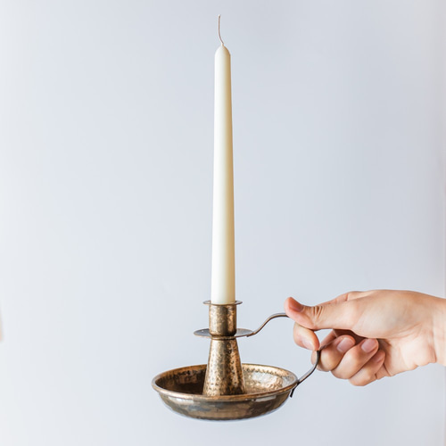 スパイラルキャンドル 2本 バニラ/セラミック ソイキャンドル テーパー  