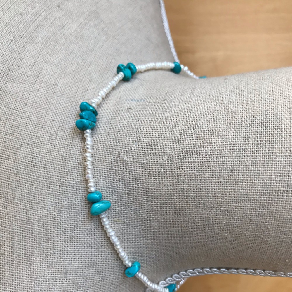 KARAFURU トルコ石と淡水パールチョーカー(3)