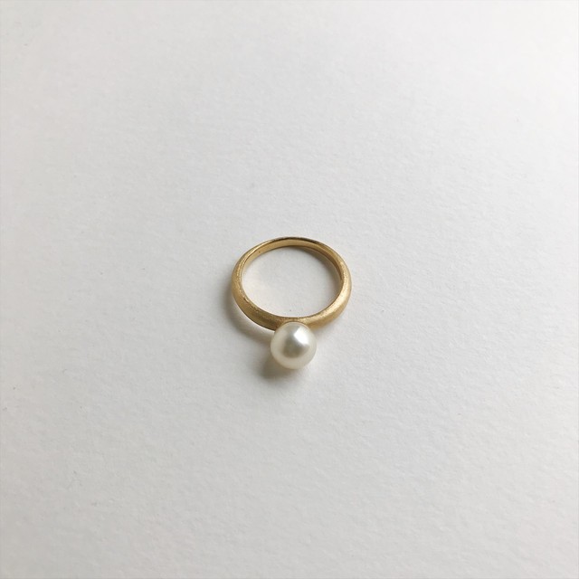 アコヤひと粒リング(Gold色)
