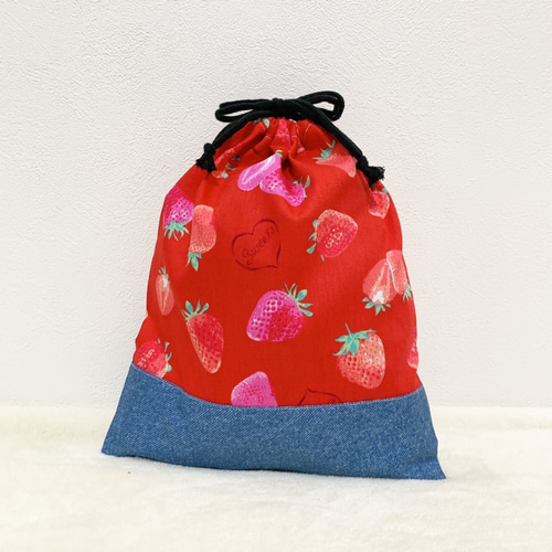 送料無料❤【入園・入学】高学年まで使える赤生地イチゴ柄お買い得5点