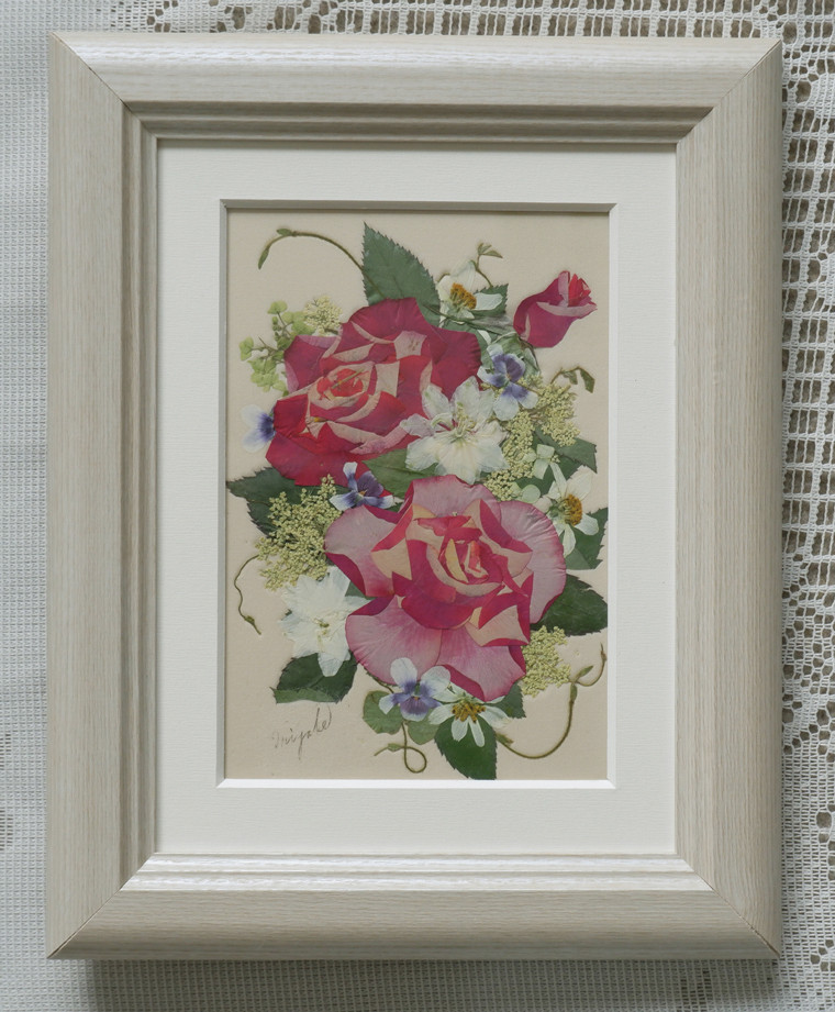 額付き 押花 在庫処分バザール 探れる 個展出品作 - 絵画