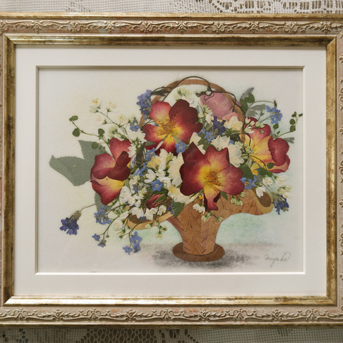 押し花作品「薔薇のステンドグラス」完成(*^▽^*) | あるちゃん