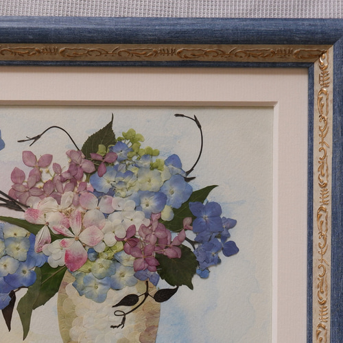 押し花専用額 高級額入り 押し花アート  不思議な花倶楽部  モミジとあじさい 押し花専用額 押し花アート 不思議な花倶楽部 竹 和風額 花カゴ