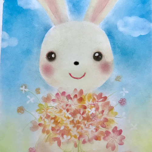 パステルアートうさぎさん(原画) 絵画 ほしのくみこ 通販 パステルアートうさぎさん(原画) 絵画 ほしのくみこ 通販