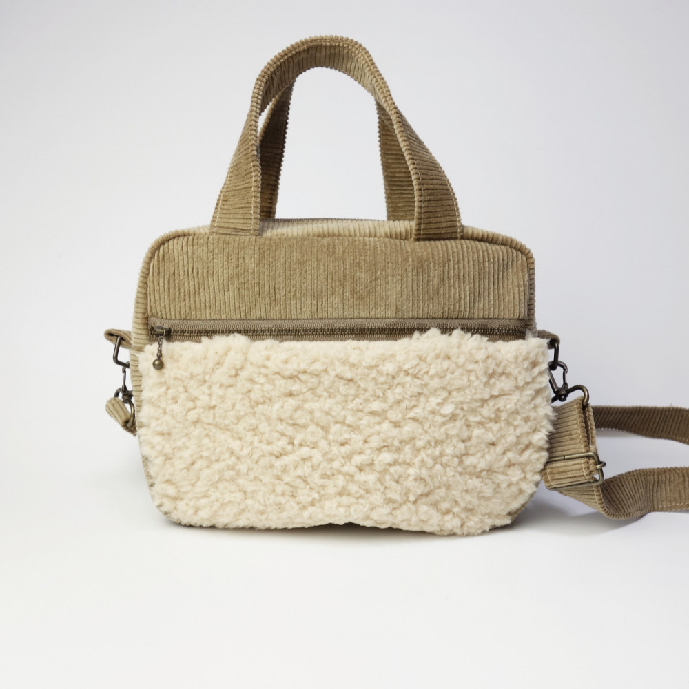 【送料無料】 かわいいバッグ 2WAY もこもこプードルファー ライトブラウン DCB1