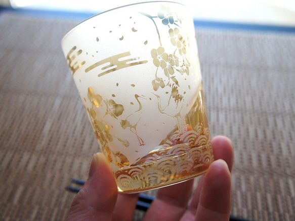 琥珀桜の鶴富士グラス 1枚目の画像