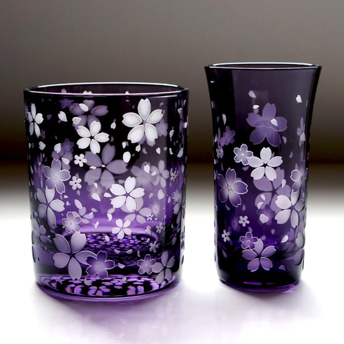 紫苑の桜舞吹雪 グラス ART空(アートクー) 通販 11506414 紫苑の桜舞吹雪 グラス ART空(アートクー) 通販 11506414