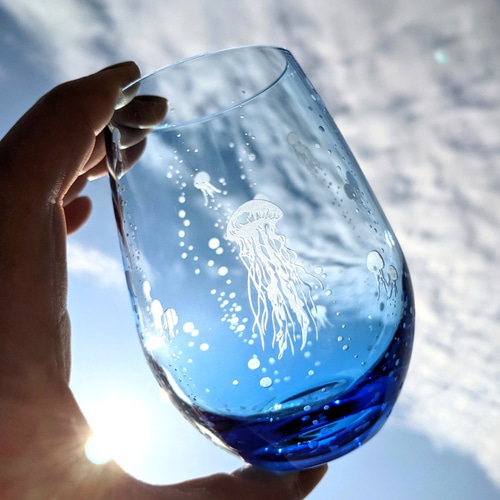アクアリウムくらげ（彩漂海月） グラス ART空（アートクー