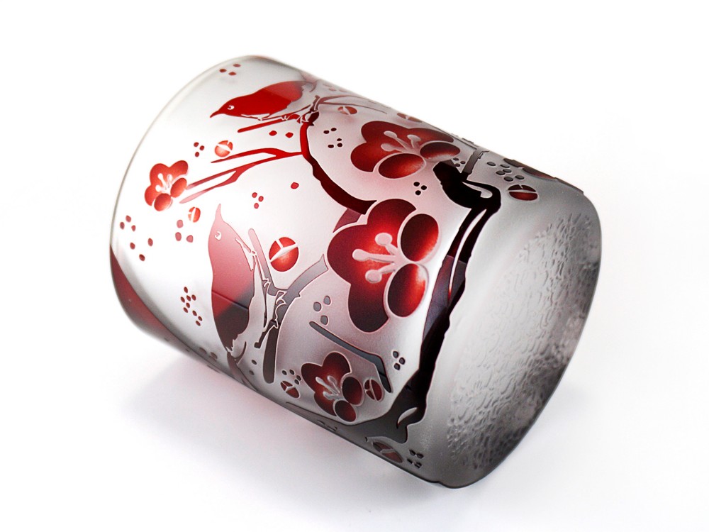 ハナスイメジロの梅愛詞グラス