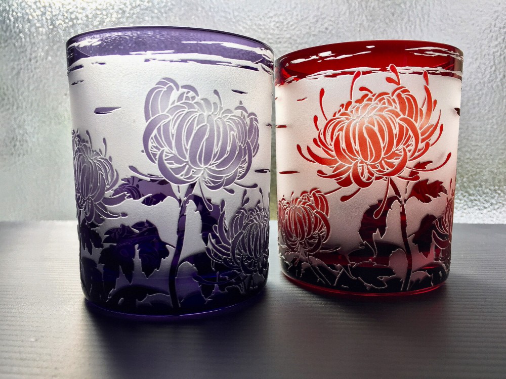 彩菊乱舞グラス