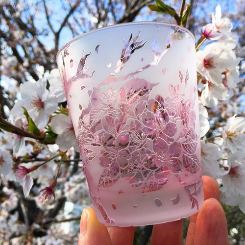 淡紫紅桜グラス グラス ART空（アートクー） 通販 6771321