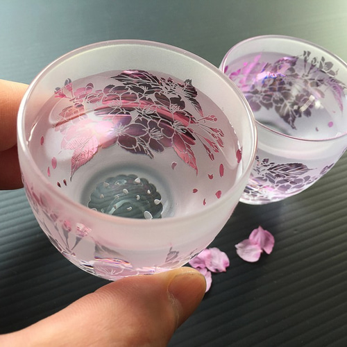 彩咲き桜のお猪口 グラス ART空（アートクー） 通販 8566330