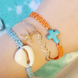 Shell&Turquoise bracelet 2枚目の画像