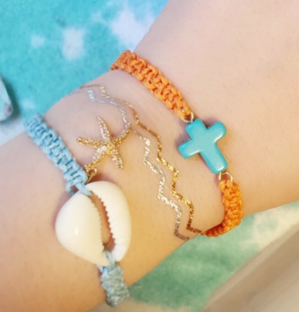 Shell&Turquoise bracelet 2枚目の画像