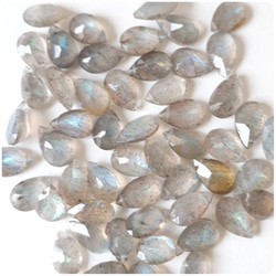 宝石質ラブラドライトAAA-  ペアシェイプファセットカット　8×5mm  4個 2枚目の画像