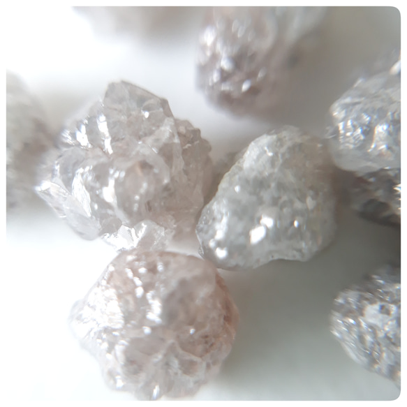 高品質ライトグレーダイヤモンド　ラフタンブルS  2個 4枚目の画像