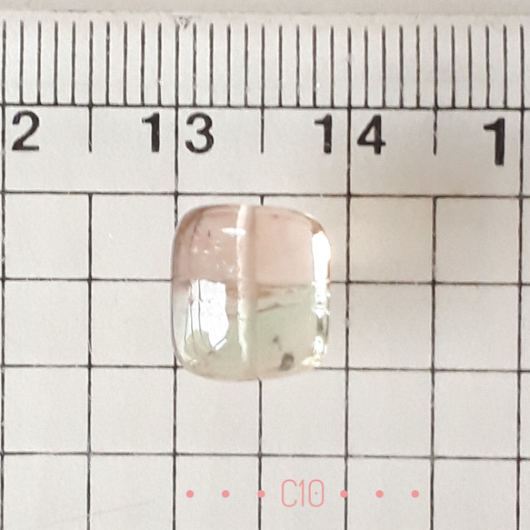 1点物！宝石質春色バイカラートルマリン　(穴有り)C10 4枚目の画像
