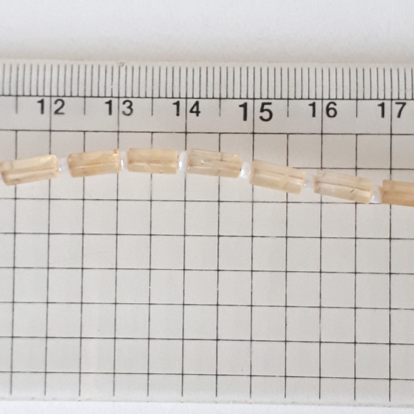 ∴天然石ビーズ∵シトリン　チューブカット　4個 3枚目の画像