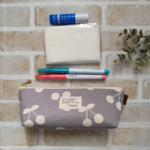 ★220★文房具柄〈水色〉ペンケース☆ハンドメイド 水色花柄のペンケース♪マチあり ペンケース kotomo 通販 13080708