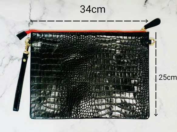 【数量限定】本革クラッチバック クロコダイル 型押し セカンドバッグ 6枚目の画像