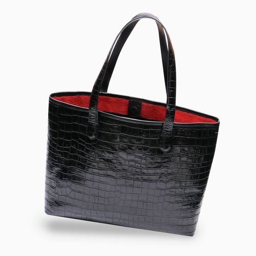 未使用 TOFF&LOADSTONE ビジネスバッグ 本革 黒 クロコ型押し