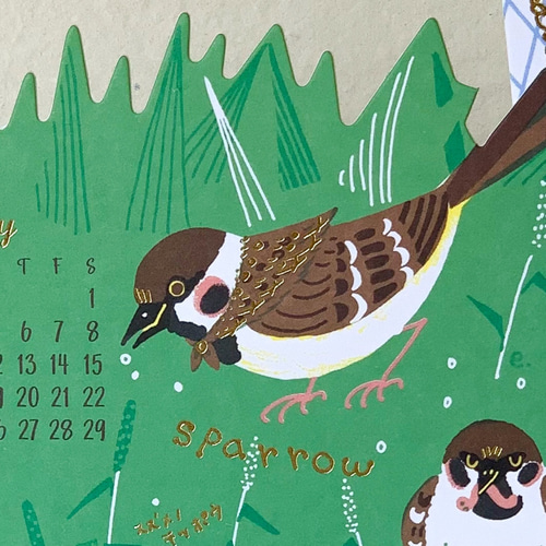 特別SALE ] 小鳥がちょこんとやってくる・スライドバードカレンダー