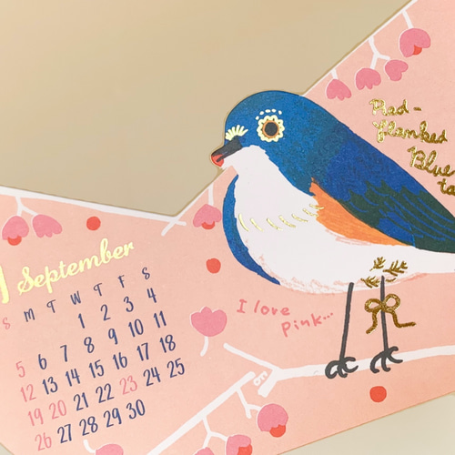 特別SALE ] 小鳥がちょこんとやってくる・スライドバードカレンダー