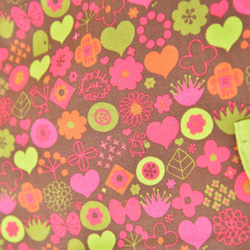 【入園準備・応援！SALE】HAPPY FLOWERSのレッスンバッグ・チョコレートブラウン 3枚目の画像