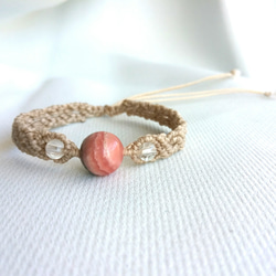 インカローズと水晶 マクラメブレスレット ブレスレット Ki 通販